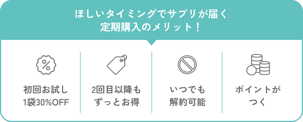 ほしいタイミングでサプリが届く定期購入がおすすめ！